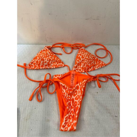 SHEIN bikini small orange white animal print - Picture 4 of 5